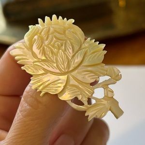 Vintage Carved Shell Brooch